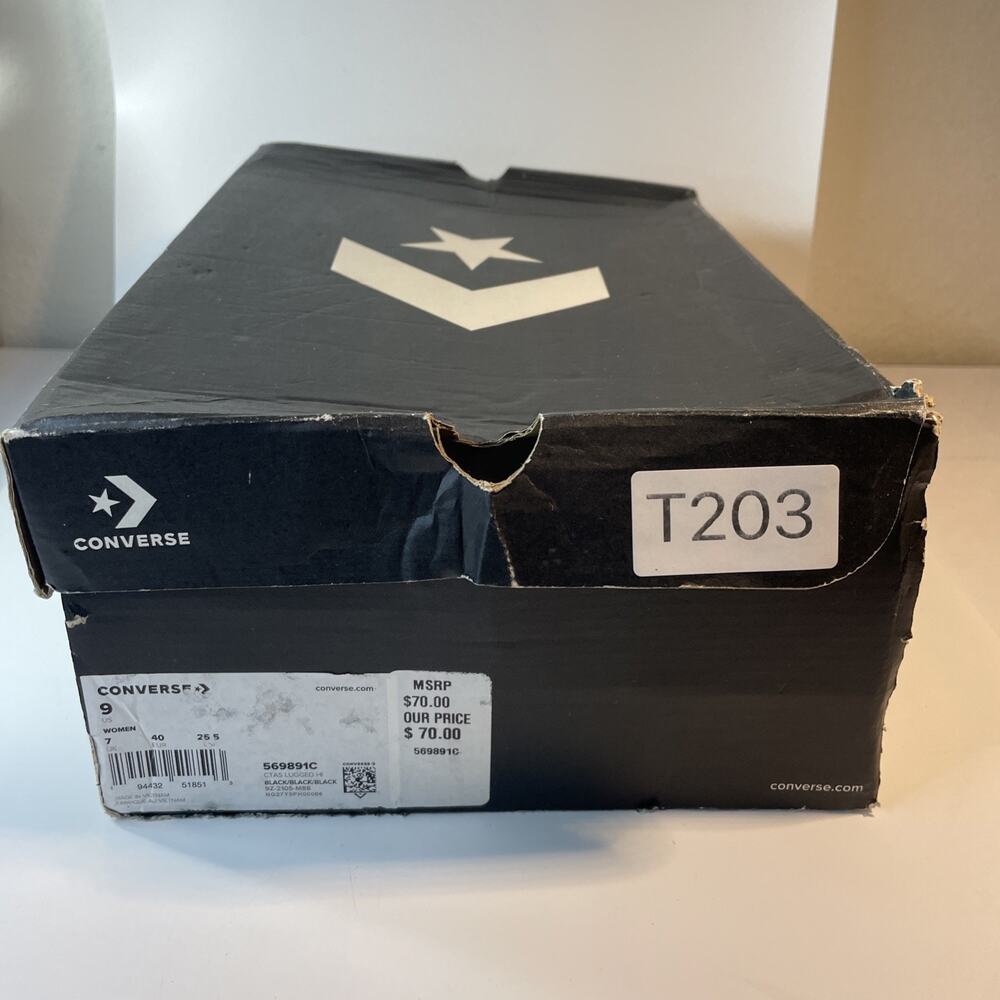 Size 9 - Converse Chuck Taylor All Star Lugged High Black Monochrome W - Picture 10 of 10